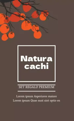 Etichetta di confezionamento del set di cachi secchi illustrati di colore marrone-arancio