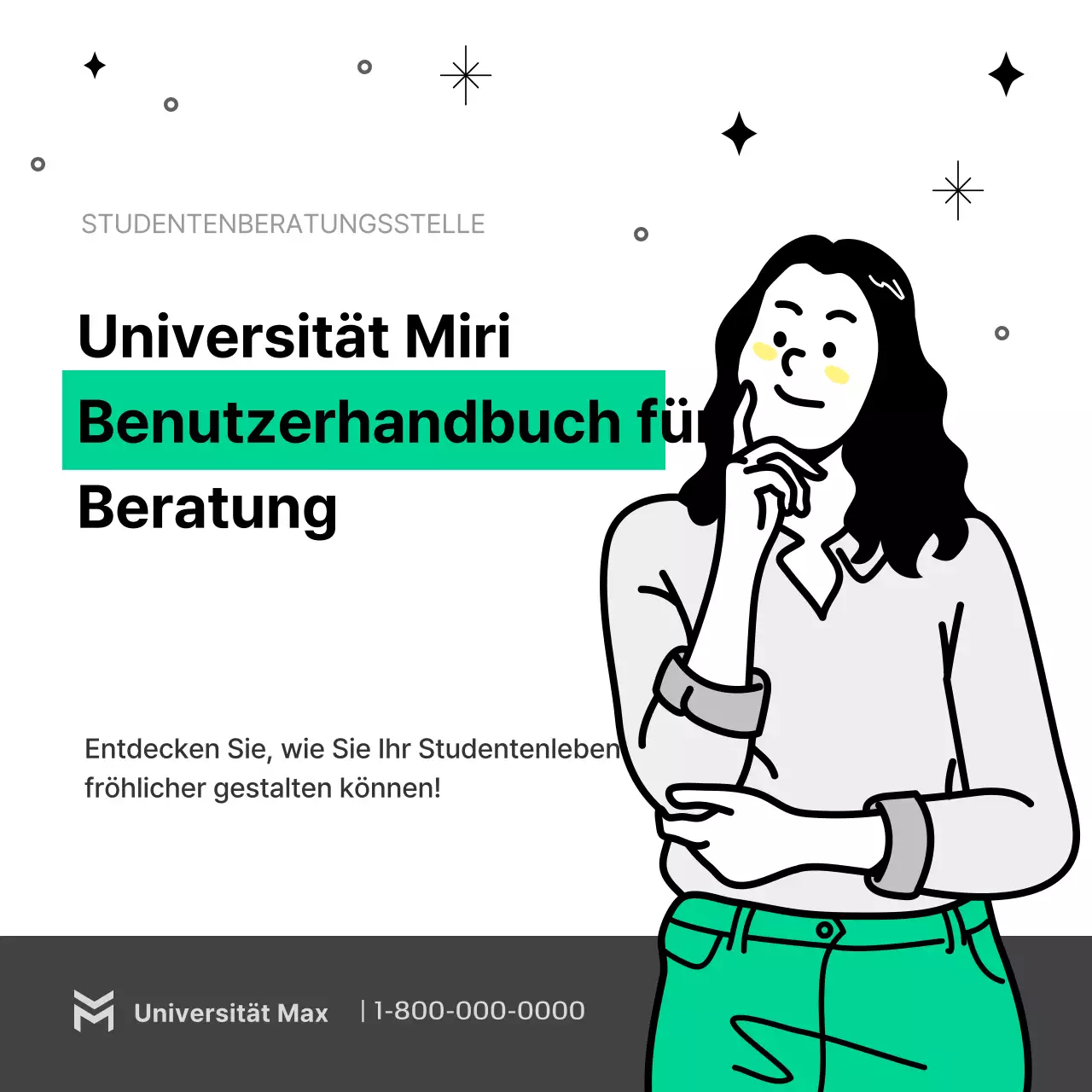 Wie man das graue und grüne saubere Studentenberatungszentrum nutzt