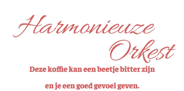 Voor een luxe conceptcafé met Engelse tekst in rood.