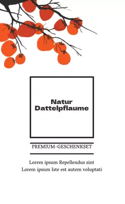 Orange illustrierte getrocknete Kaki Geschenkset Verpackungsetikett