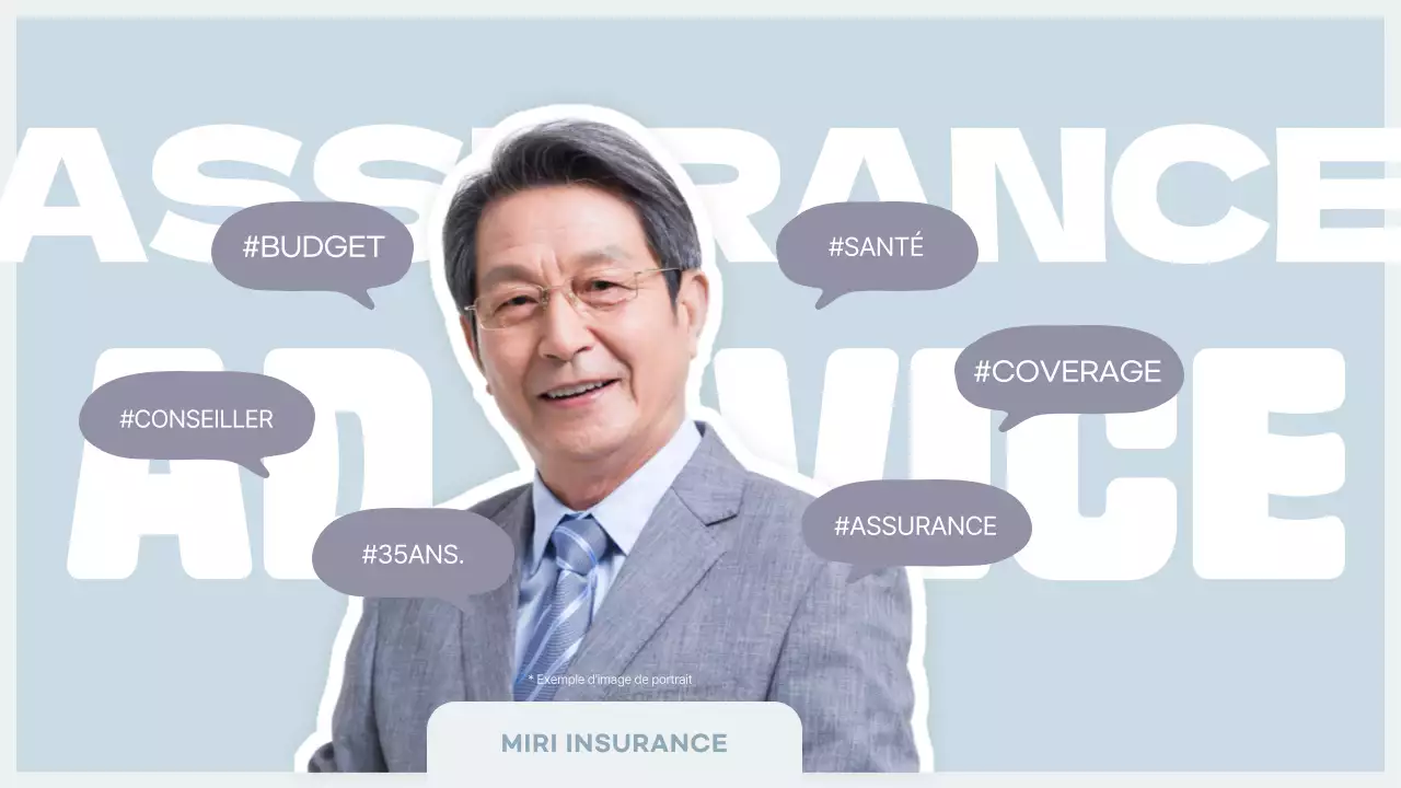 Présentation des informations essentielles sur l'assurance en bleu clair et en gris