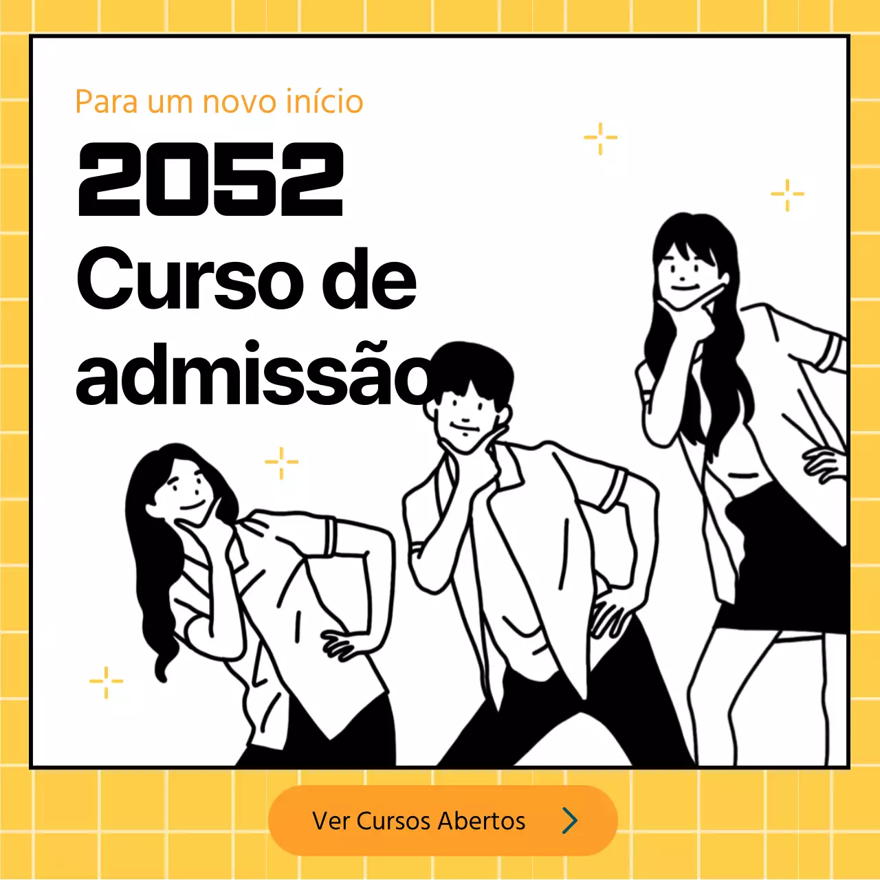 Anúncio de recrutamento amarelo e preto