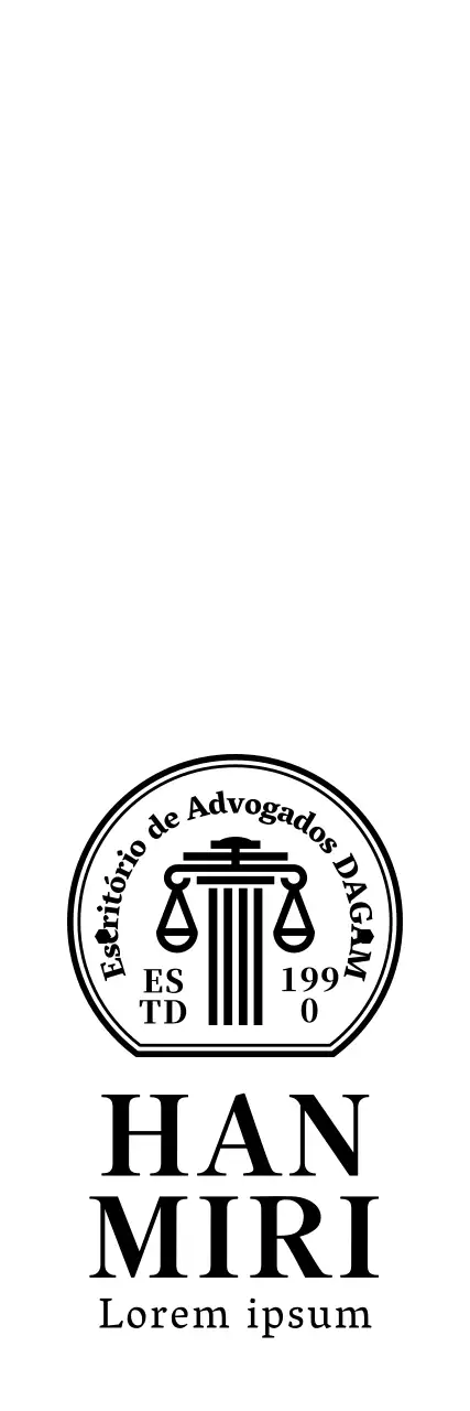 Símbolo simples e emocional e estilo de combinação de logótipo de emblema para um escritório de advogados