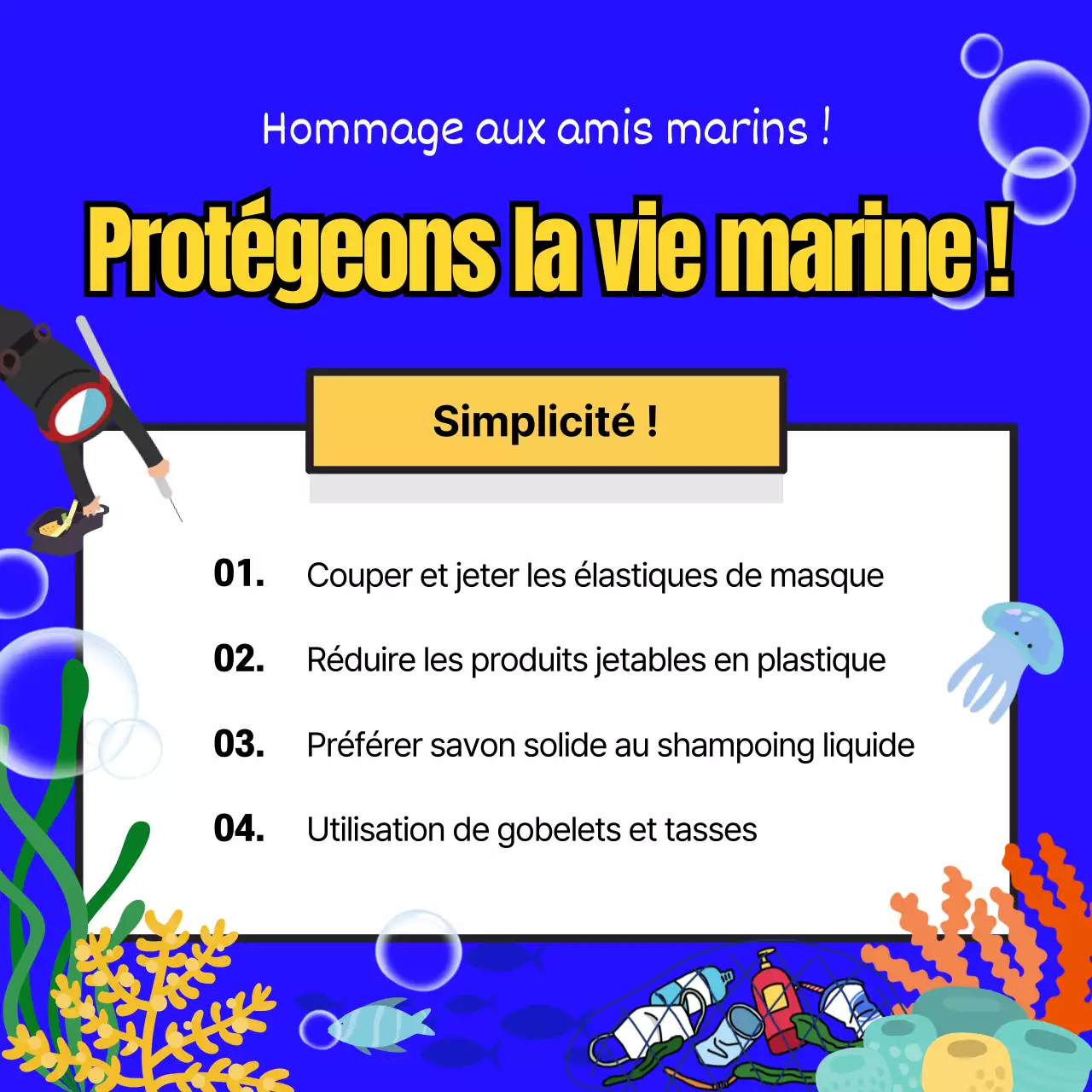 La campagne Bleu et Jaune pour la protection de la vie marine