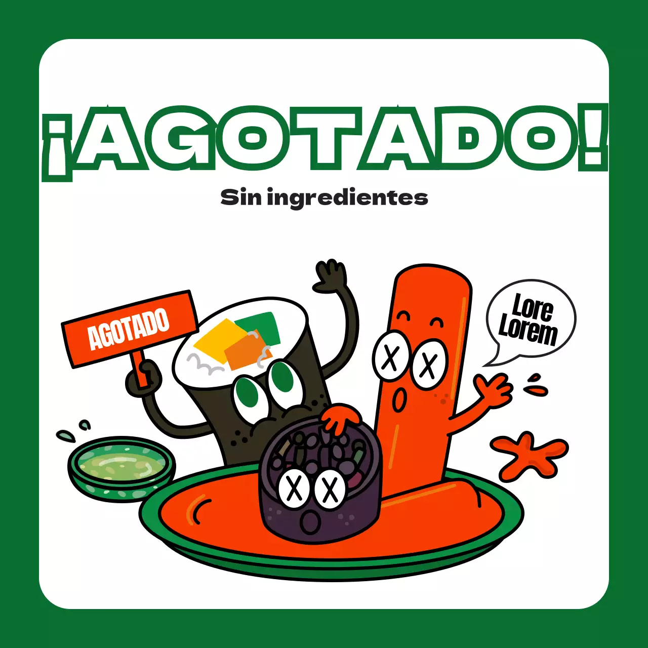 Verde Rojo Bonito y limpio tema ilustrado de guía de restaurantes con un concepto bonito y limpio