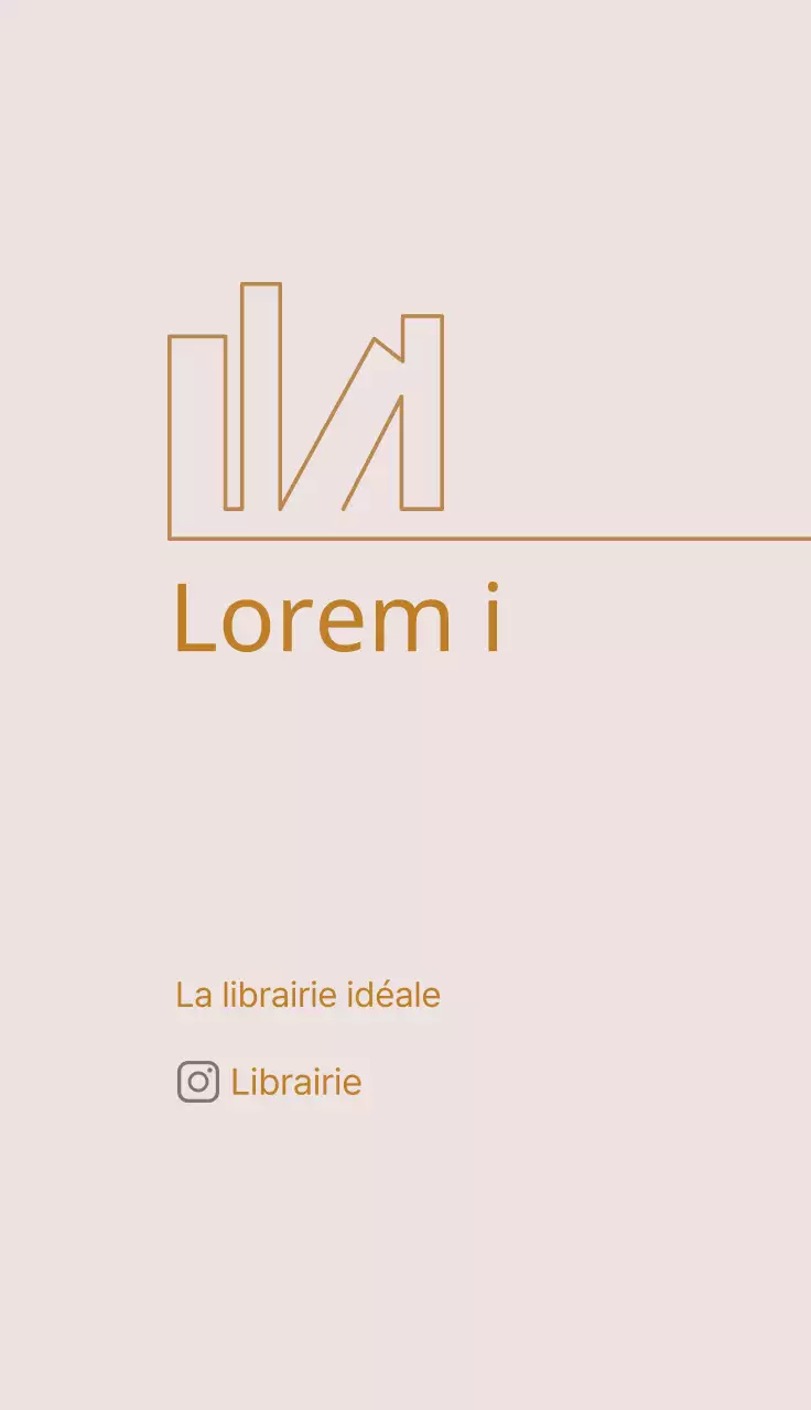 brun rose illustration simple librairie bookshop