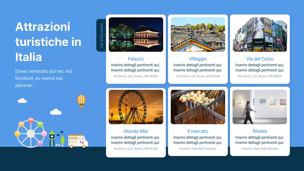 Guida turistica illustrata della Corea del Sud in blu e blu navy