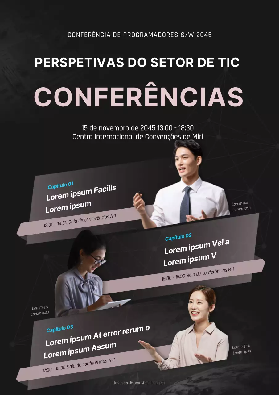 Promover uma conferência a preto e branco, centrada nas pessoas