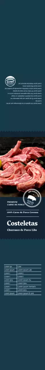 Moldura azul para fotografias costeletas de carne