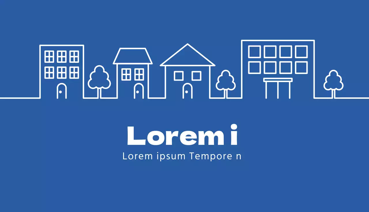 illustrazione blu semplice agente immobiliare