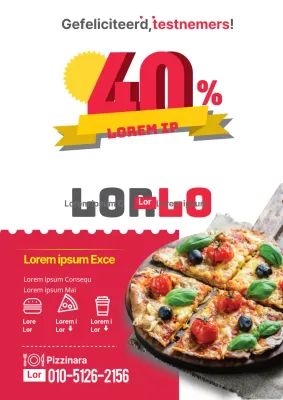 Bezoek een pizzeria met rood gemarkeerde nummersPakketaanbiedingen