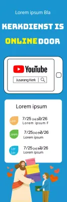 Blauw geïllustreerde online kerkdienstgids