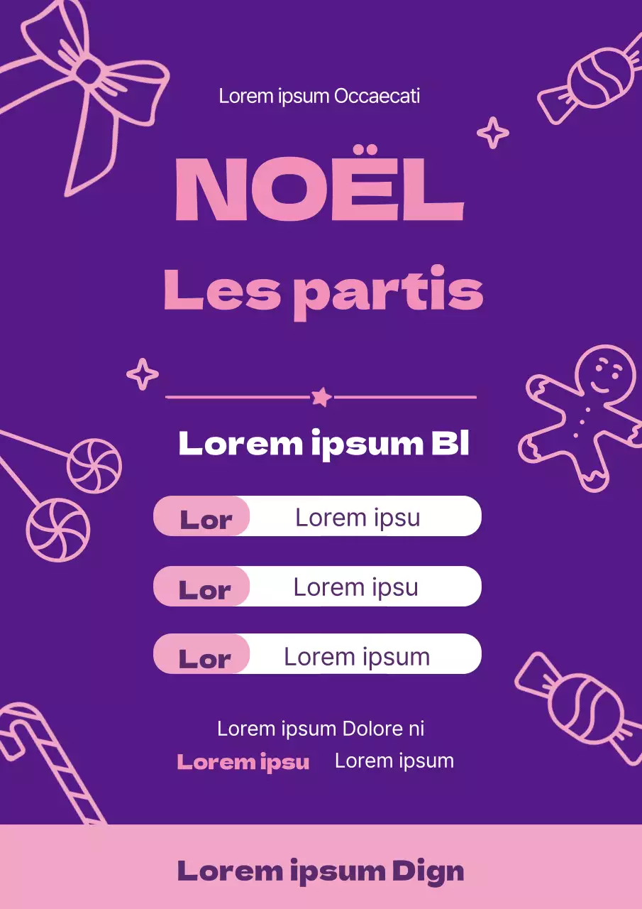 Purple Pink Illustration Christmas Party Room Promotion