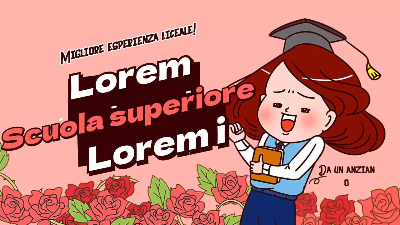 Informazioni sulla preparazione all'ingresso della scuola superiore in rosa marrone concetto di illustrazione umoristica