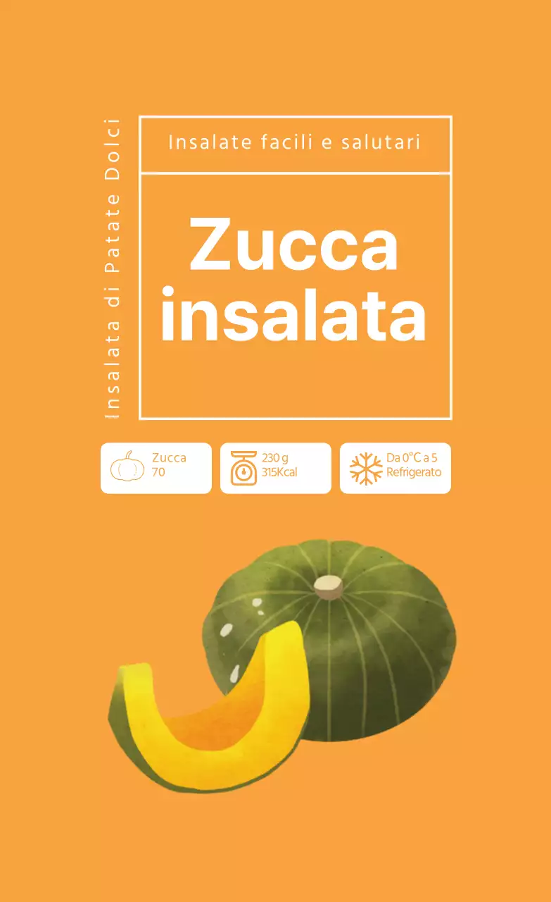 insalata arancione insalata di zucca etichette alimentari
