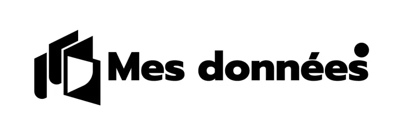 Logo d'une société de gestion de données avec des symboles noirs simples