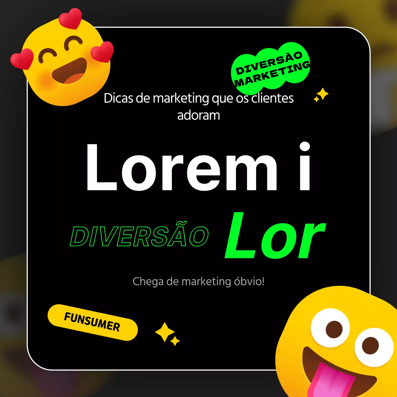 Emoji preto e fluorescente aponta marketing divertido