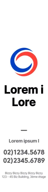 Logo symbolique simple en rouge et bleu pour informer et promouvoir l'information sur les cabinets comptables.