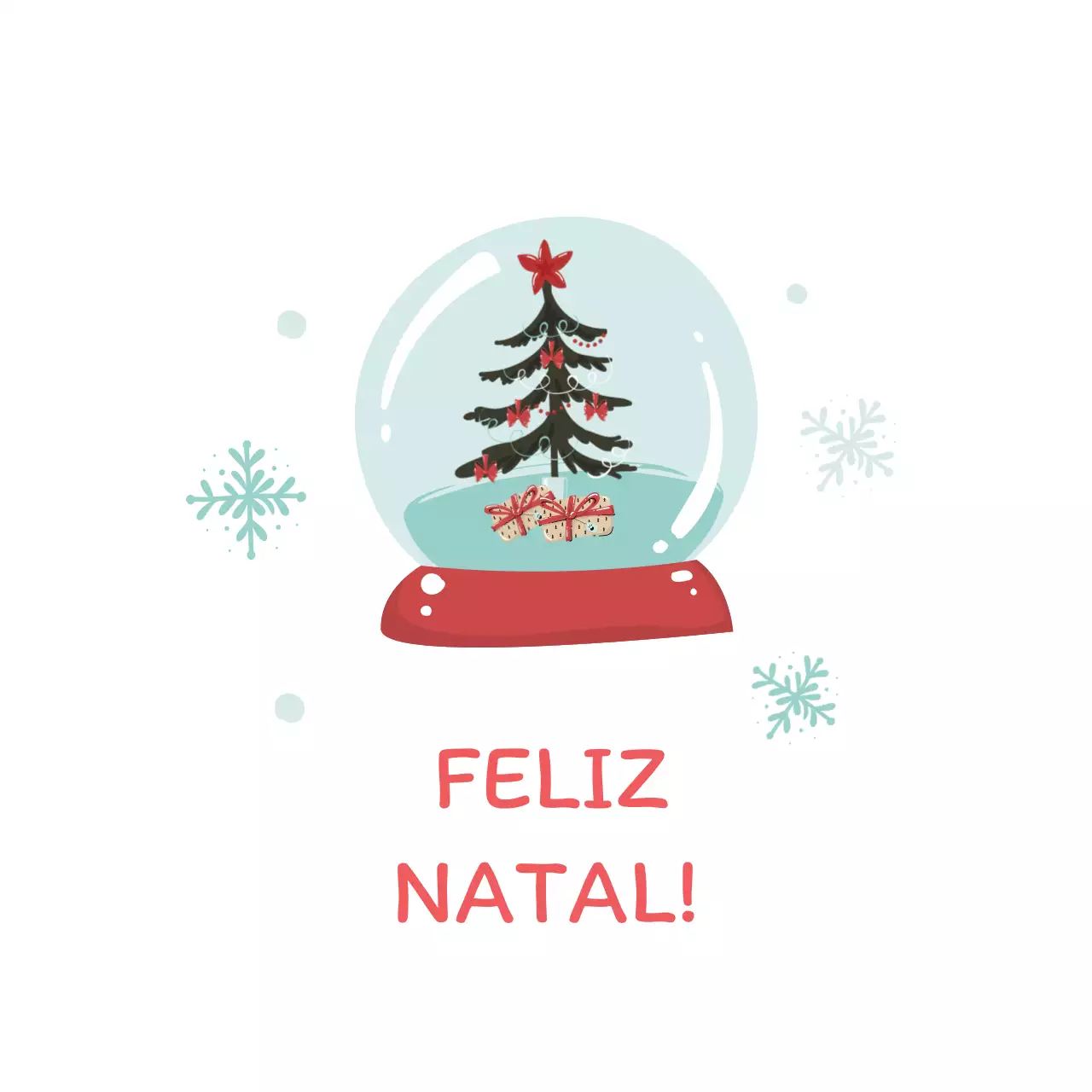 Etiqueta de felicitações de Natal com ilustração a vermelho celeste