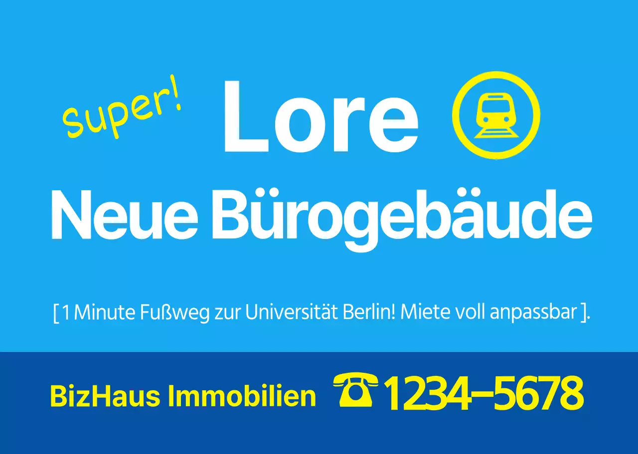 Bewerben Sie Ihre Immobilie in blau, lesbar und sauber