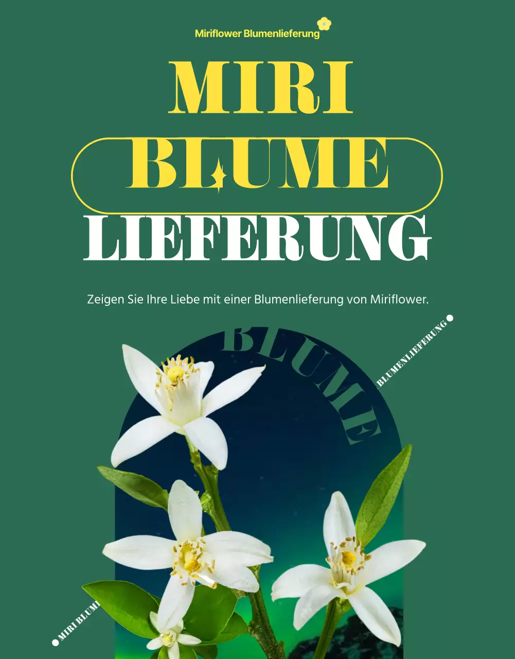 Einführung des klassischen grün-gelben Blumenlieferdienstes