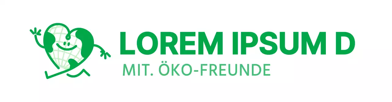 Amble Logo-Konzept mit niedlichen grünen Erde Charakter Globale Umwelt-Kampagne Werbematerial