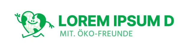 Amble Logo-Konzept mit niedlichen grünen Erde Charakter Globale Umwelt-Kampagne Werbematerial
