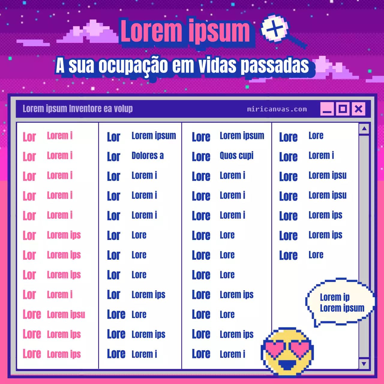 Teste de aniversário giro de arte de pixel roxo