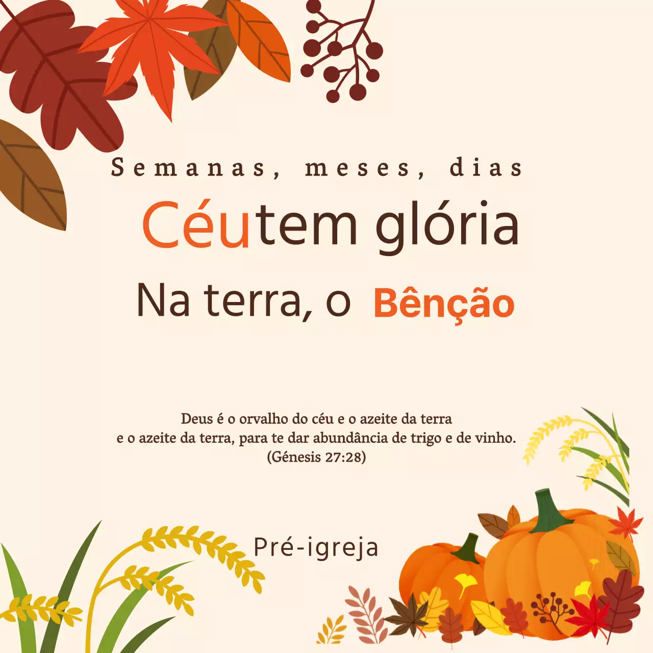 Guia de Ação de Graças da Folhagem Laranja