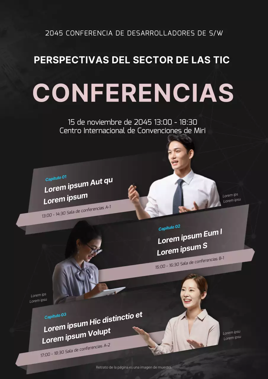 Promover una conferencia en blanco y negro, centrada en las personas