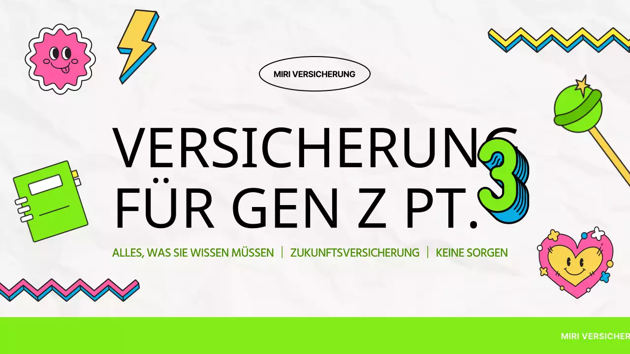 Notwendige Versicherung für die Generation MZ in weiß und hellgrün