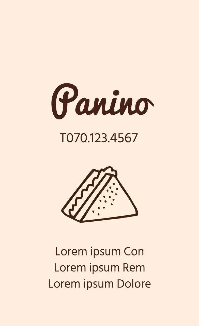 Etichetta sandwich icona semplice beige