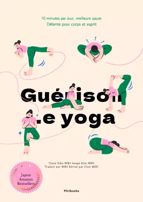 Couverture de livre de yoga rose et vert