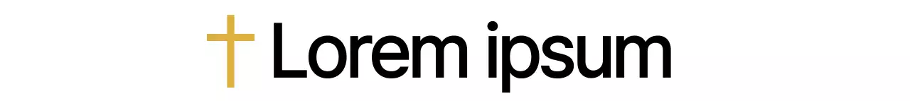 Logo textuel simple en noir et jaune pour les promotions de l'église et la sensibilisation.