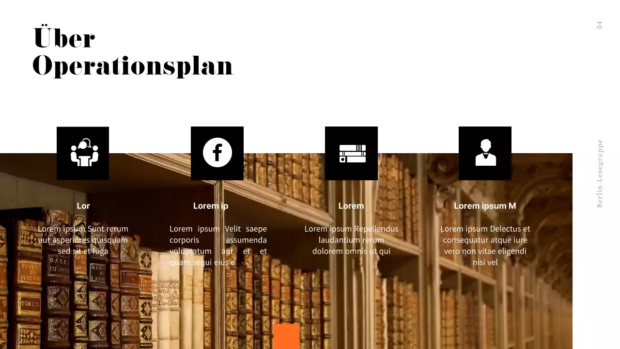 Orange, sauber, modern, Buchklubwerbung in einem buchähnlichen Stil