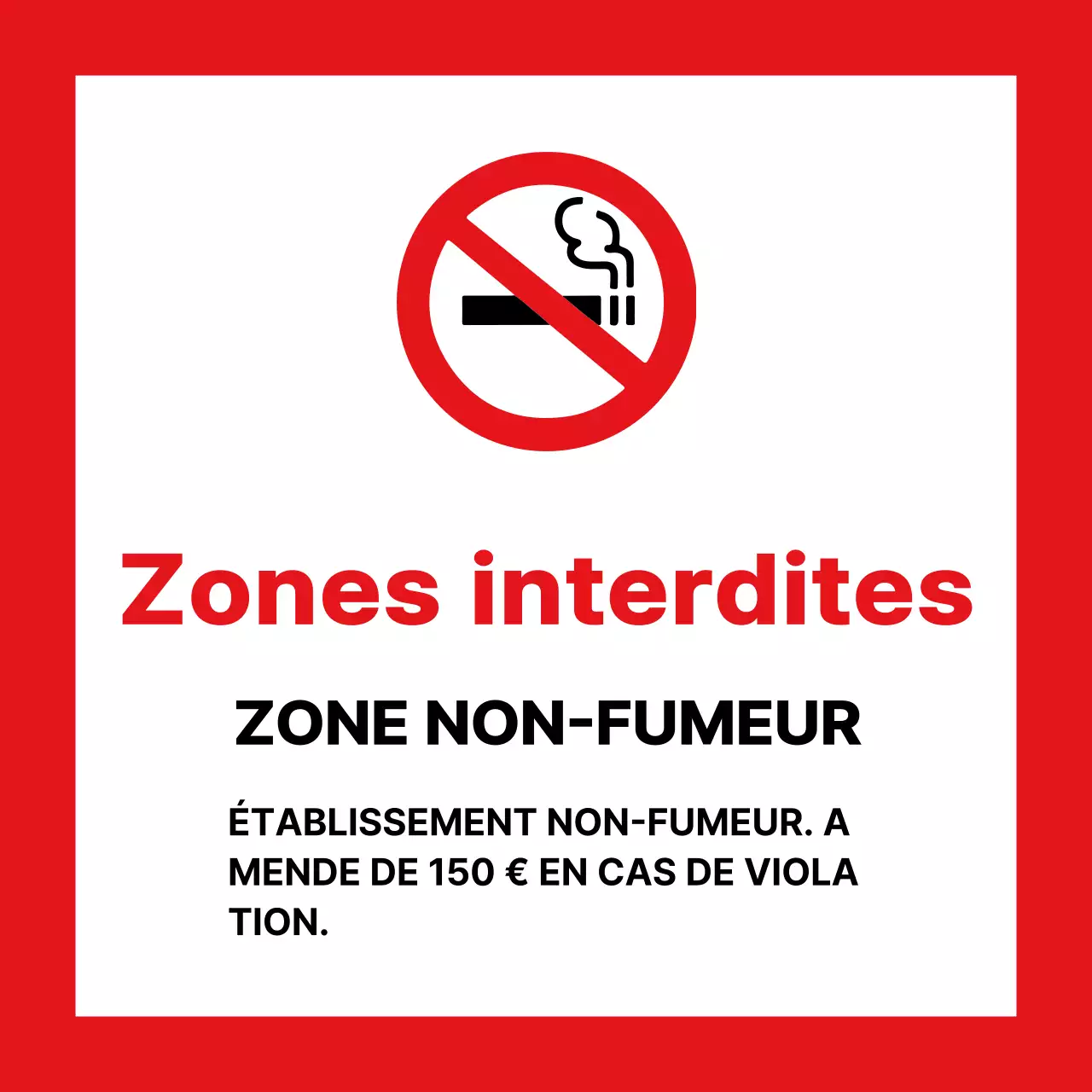 Rouge et noir simple texte de base alignement style de mise en page Pas d'information sur le tabagisme