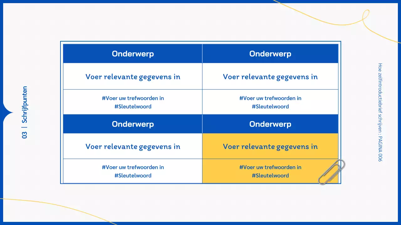 Kladblok met blauwe achtergrond leert je hoe je een sollicitatiebrief schrijft