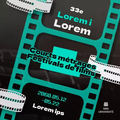 Promouvoir le festival du film dans un style menthe et noir et blanc.