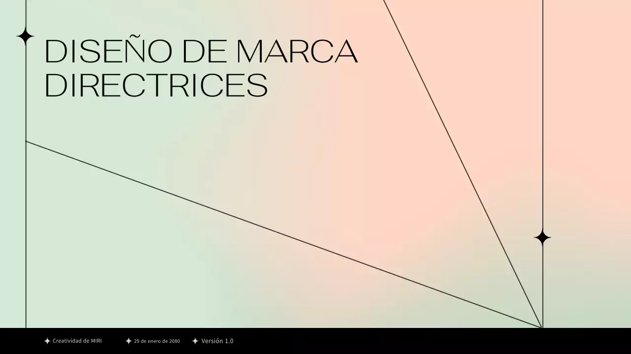 Pautas sencillas de diseño de marca con un motivo de líneas negras sobre fondo pastel