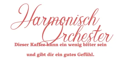 Für ein gehobenes Konzept-Café mit englischem Text in Rot.