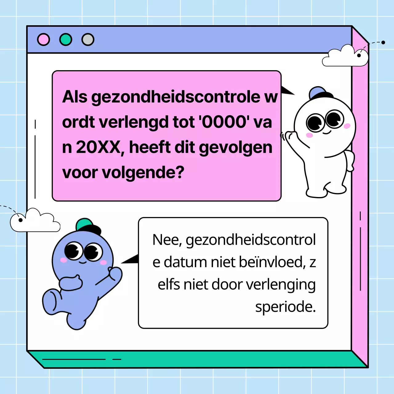 Roze en groene uitbreiding gezondheidscontrole webpagina