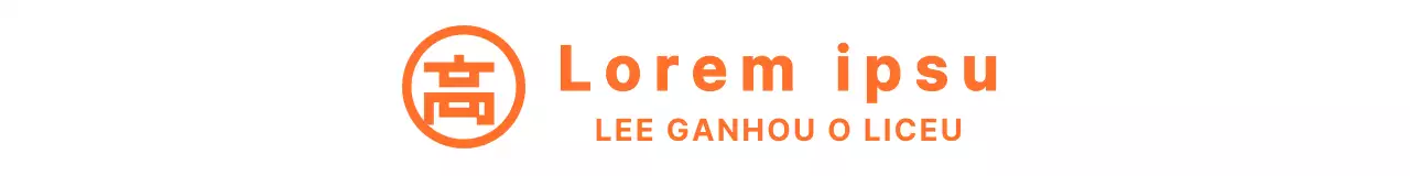 Símbolo moderno simples, laranja e branco, estilo de ênfase do logótipo para promoção do liceu