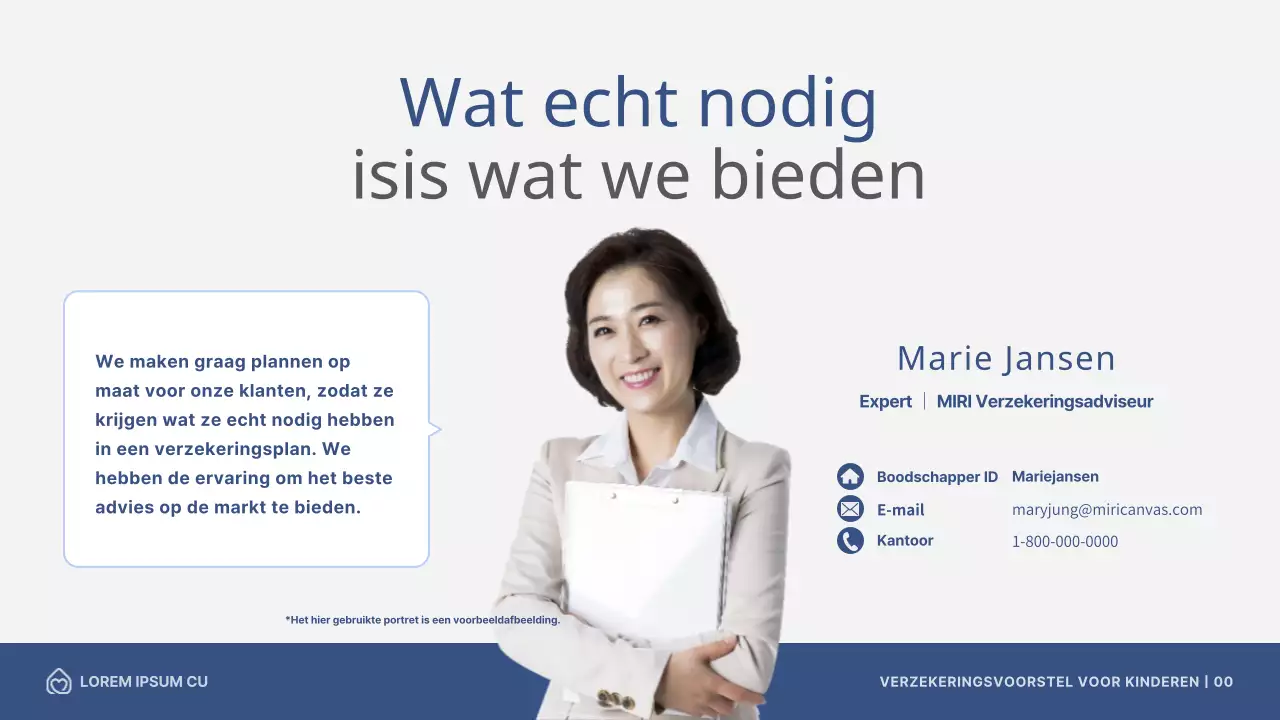 Voorstel voor een kinderverzekering met marineblauwe illustraties