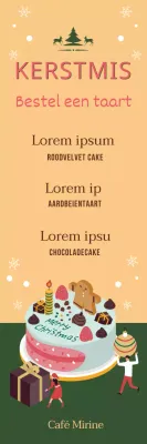 Oranje Geïllustreerde Kersttaart Cafe Reservering