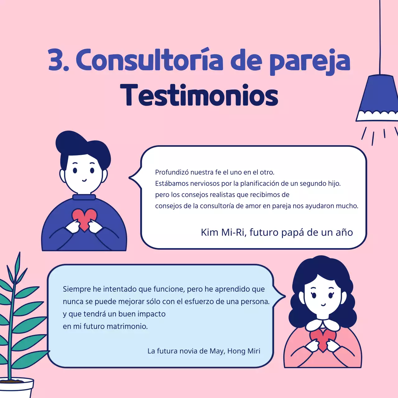 Sencilla y bonita ilustración en rosa y azul marino Mes de la Familia Día de la Pareja Luna de Miel Matrimonio Psicología Médica Psiquiatría Programa de Consultoría