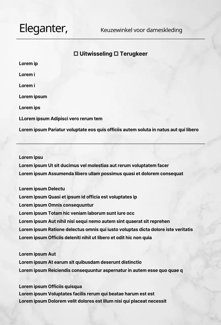 Ruilkaart winkelcentrum in marmertinten