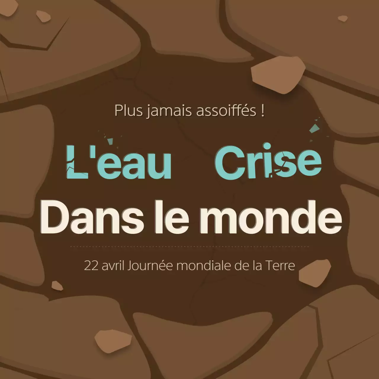 Sécheresse et conservation de l'eau dans le concept de la terre brune fissurée