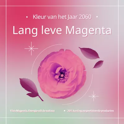 Vier Viva Magenta, de trendy kleur van het jaar in roze