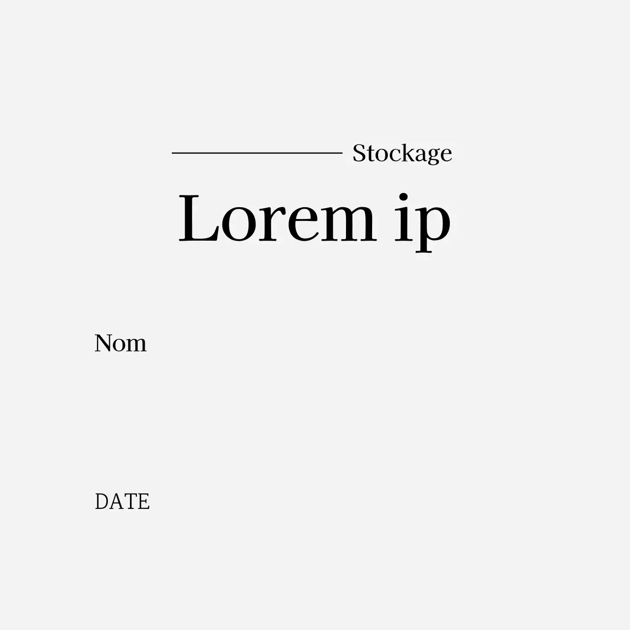 Étiquette de cuisine grise à texte simple