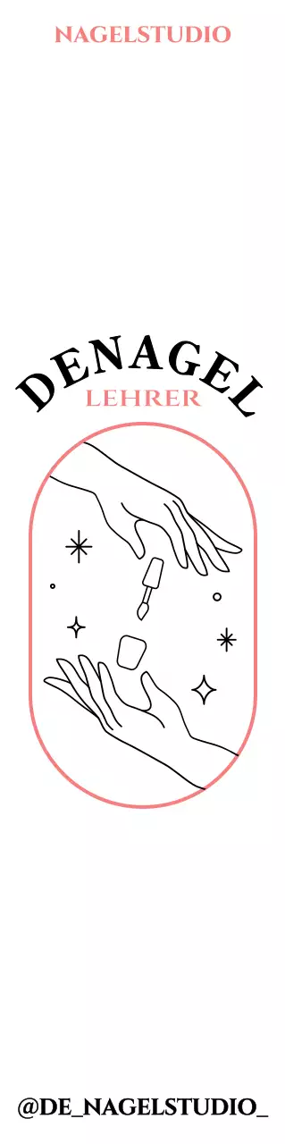 Werben Sie für ein Nagelkunstgeschäft mit einer rosa und schwarzen Hand und Nagellack Illustration